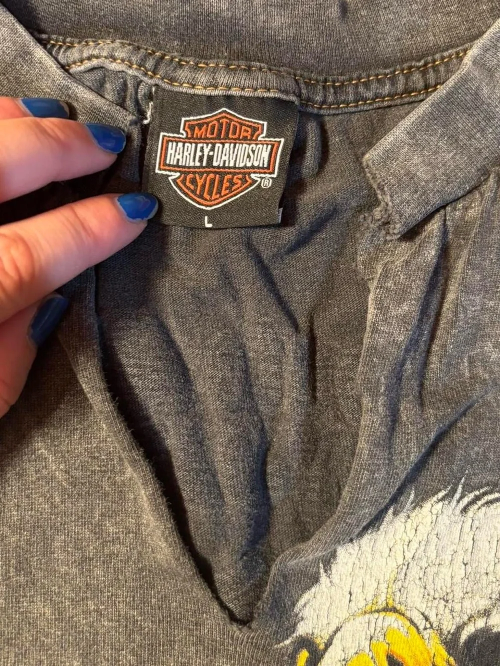 Harley-Davidson Gray Graphic Tee with Orange Logo